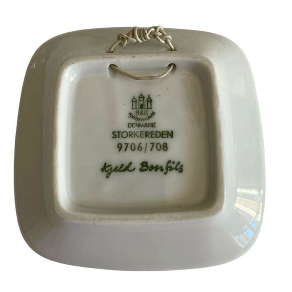 Vintage Stork Trinket Dish Plate Denmark Storkereden 9706/708 - Picture 2 of 2